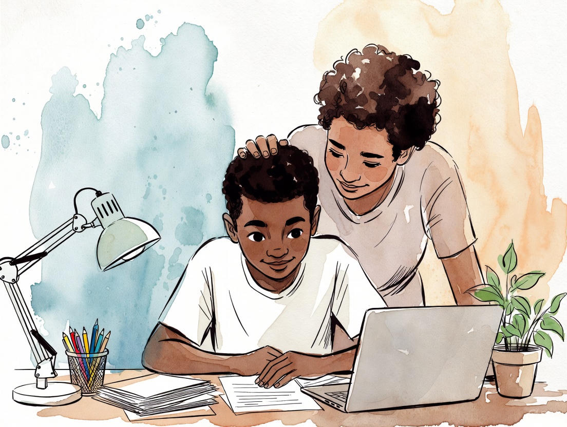 Teen looking discouraged at a desk